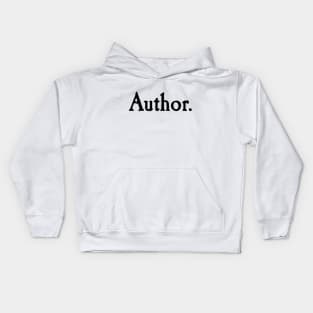 Author. black text Kids Hoodie